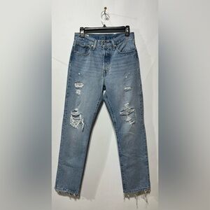 Levi's Women's Relaxed Distressed Blue Jeans Size 27 Inseam 30”